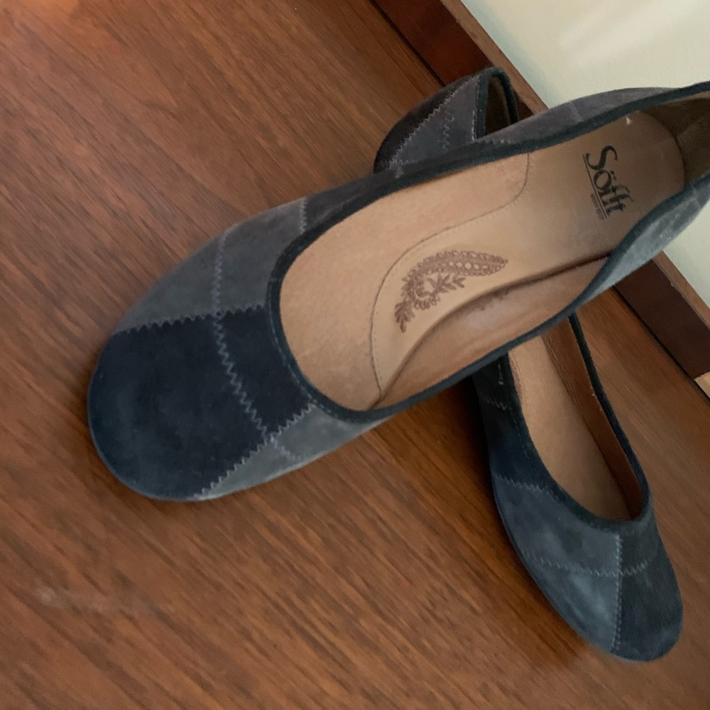 Brushed leather flats